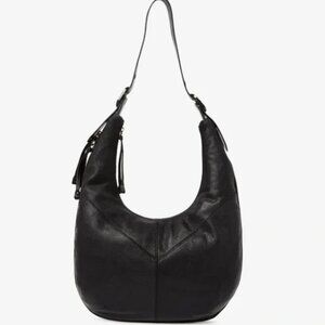 FRYE Black Leather Gina Hobo Shoulder Bag Women's Large Purse NWT Glam Classic